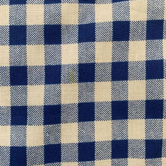 Vintage Handmade Vest Blue White Gingham Checks Sunflower Buttons Open Front - Picture 13 of 14
